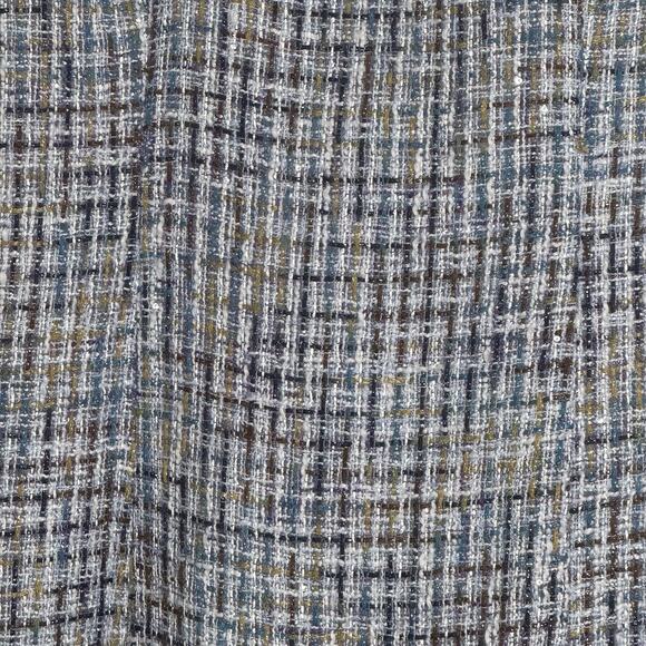 Nanette Lepore Size 6 Tweed Dress Blue Multicolor Metallic Short Sleeve Zip Back - Picture 6 of 9